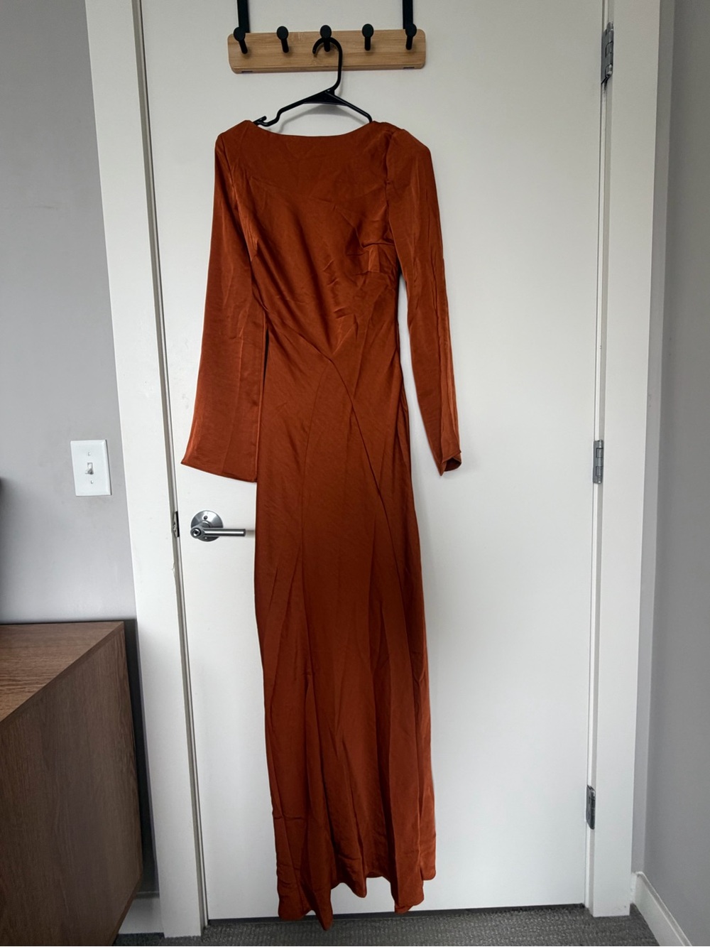 Lulu's Long Sleeve Maxi Dress in Rust Orange